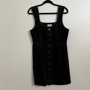 Black denim mini dress button up front Urban Outfitters size large